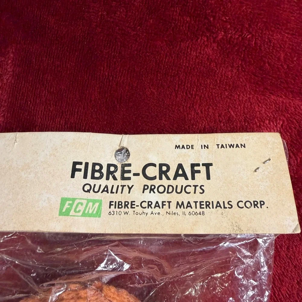 Vintage‎ Fibre-Craft Doll Head and Hands Set 4.5 Inch Orange Hair No. 7572